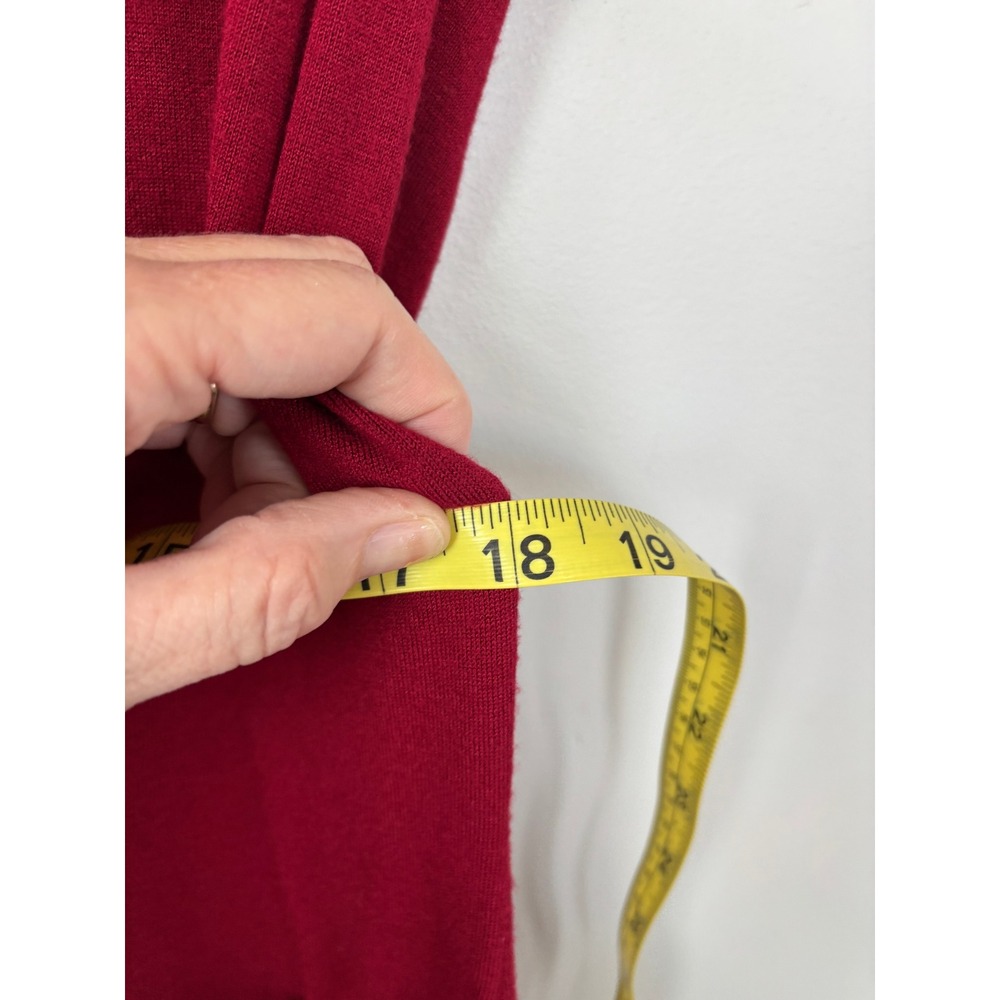 Effie's Heart Myrna Dress Crimson Red Pointelle Knit Ruffle Hem EH305r L/XL NEW - Picture 9 of 11